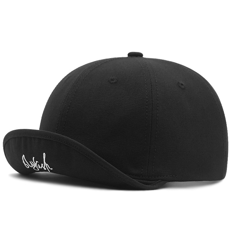 Upturn Brim Soft Cotton Riding Cap Women Sun Caps Big Head Men Oversize Large Baseball Hats 56-60cm 60-65cm: M / black