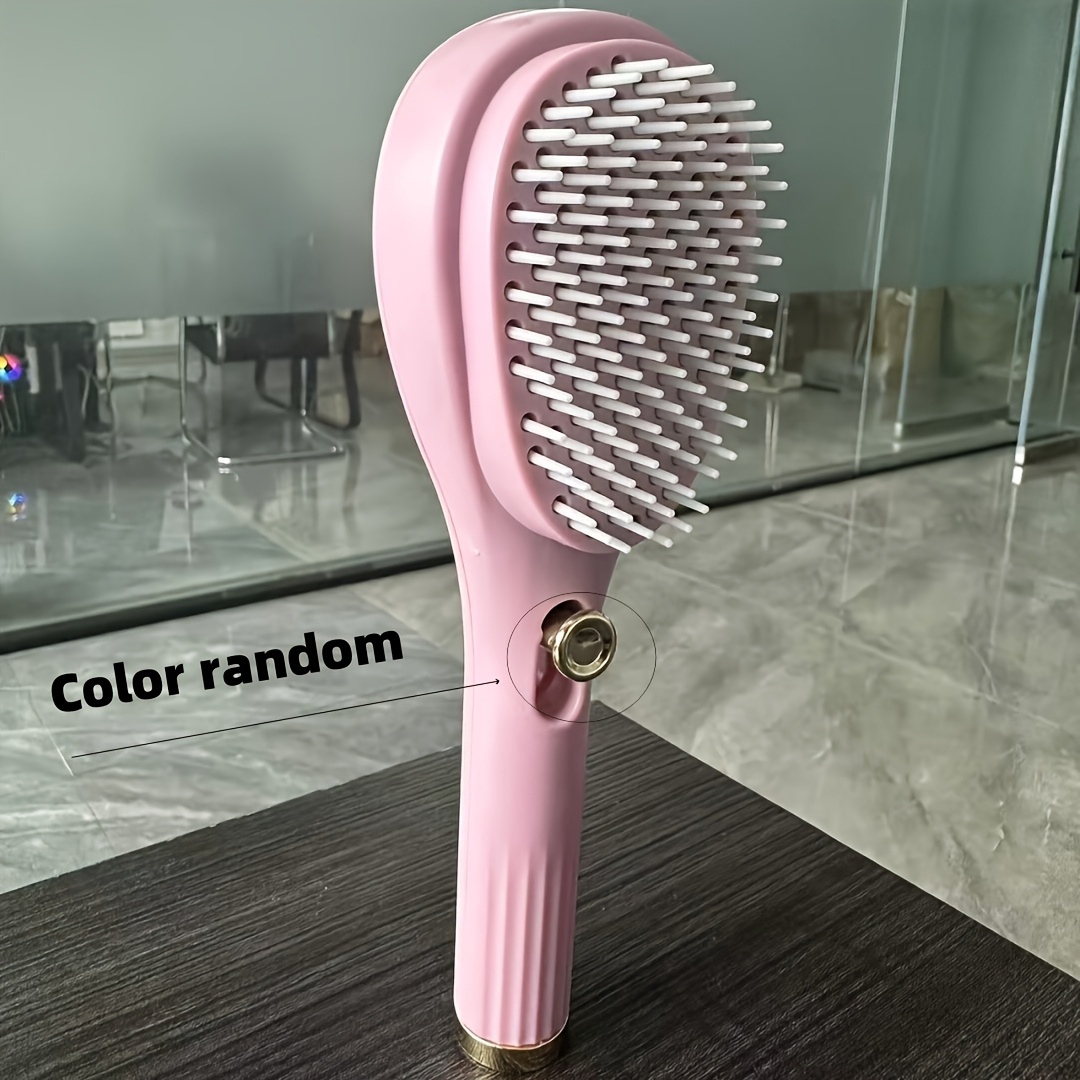 Zelfreinigende haarborstel voor vrouwen, intrekbare haarborstel, schoon te maken, antistatische massageborstel, roterende telescopische structuur: green