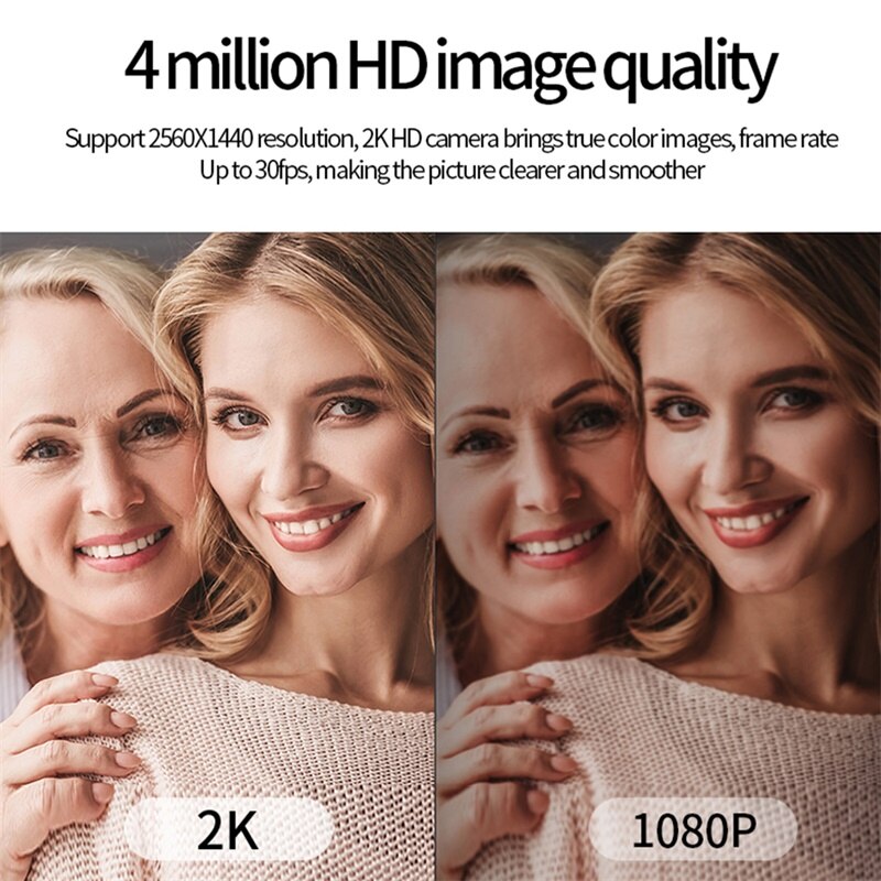 HD 2K Webcam Full Web Camera With Microphone Autofocus 2MP Willkey Webcams For PC Laptop Live Conference Video Online Class