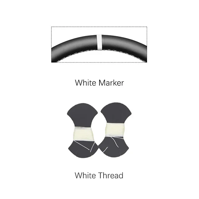 Black Faux Leather Car Steering Wheel Cover for Seat Ibiza (6J) MII: WHITE