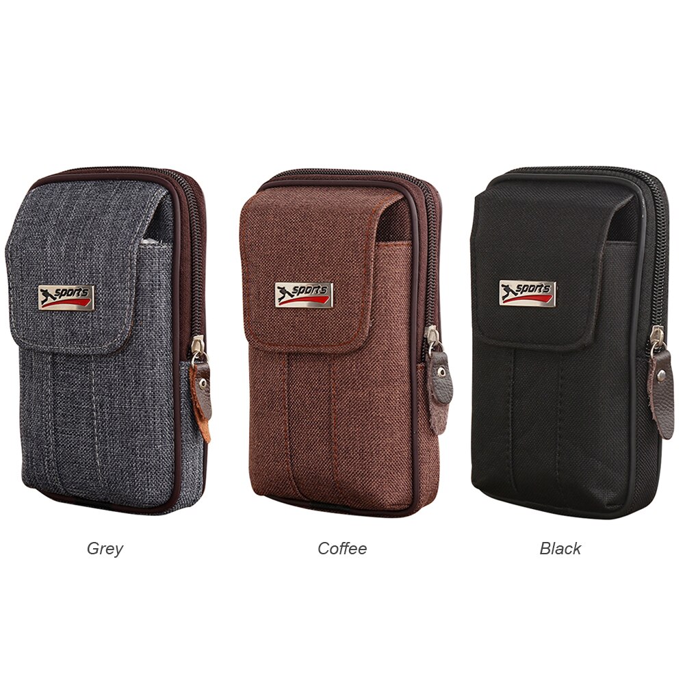 Bolso de cintura de Fanny Casual para hombre, bolso de bolsillo de lona, pequeño teléfono móvil para viajes al aire libre, decoración de negocios