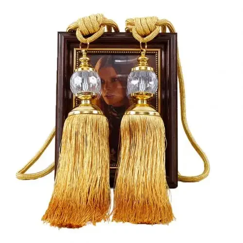 1Pc Tassel Hanging Pendant Decorative Curtains Accessories Key Tassels For Curtain Tieback DIY Craft Tassel Fringe: Yellow