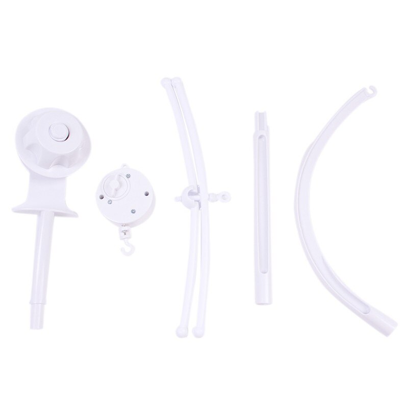 Puur witte baby speelgoed rammelaars beugelset kinderbedmobiel bedbel speelgoed houder arm beugel + opwindbare muziekdoos 874342