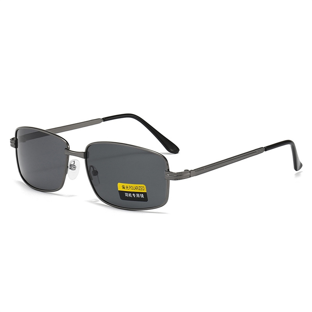 Herren Polarisierte Sonnenbrille aus Aluminium-Magnesium-Legierung, Punk-Sonnenbrille, Doppelbalken, Quadratische Sonnenbrille, UV400 Anglerbrille: YELLOW