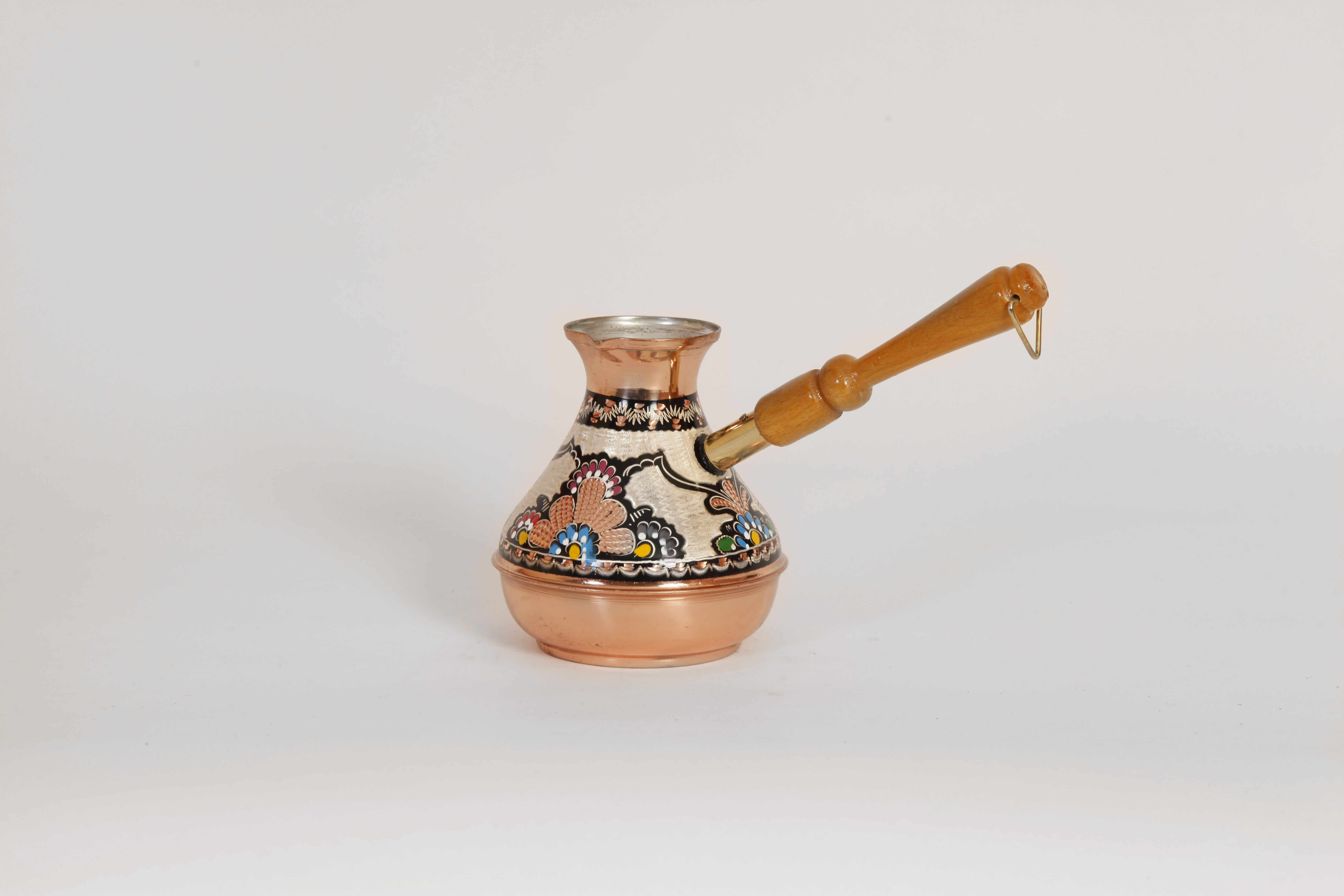 Cafetière turque en cuivre de forme russe, Cezve Jezve, ifbrik en émail, motif turc,: 450 ML