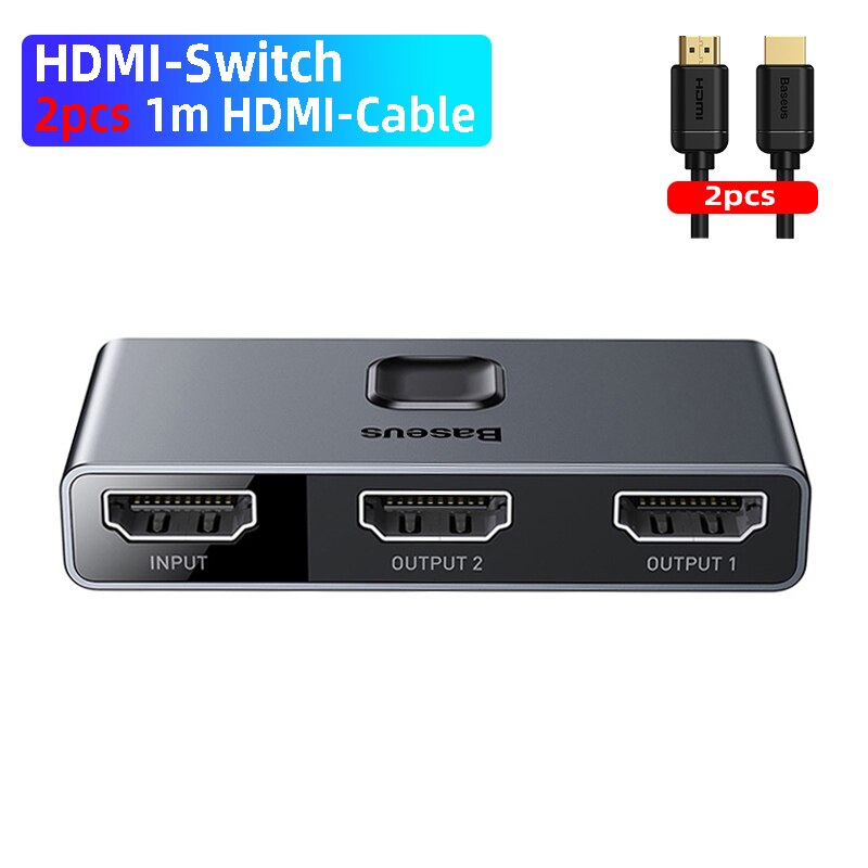 Baseus 4K Hd Switch Hdmi-Compat Adapter Voor Xiaomi Mi Box Hd Switcher 1x 2/2X1 Voor PS4/3 Tv Box Schakelaar 4K Hd Bi-Richting Schakelaar: HDMI-Switch Bundle 2