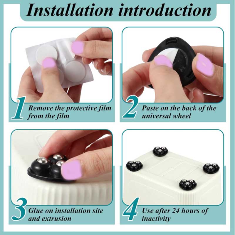 8pcs~4pcs Self-Adhesive Rollers For Furniture Universal Pulley Rotating Wheels Swivel Caster Wheel Roller for Box Skate Cabinet
