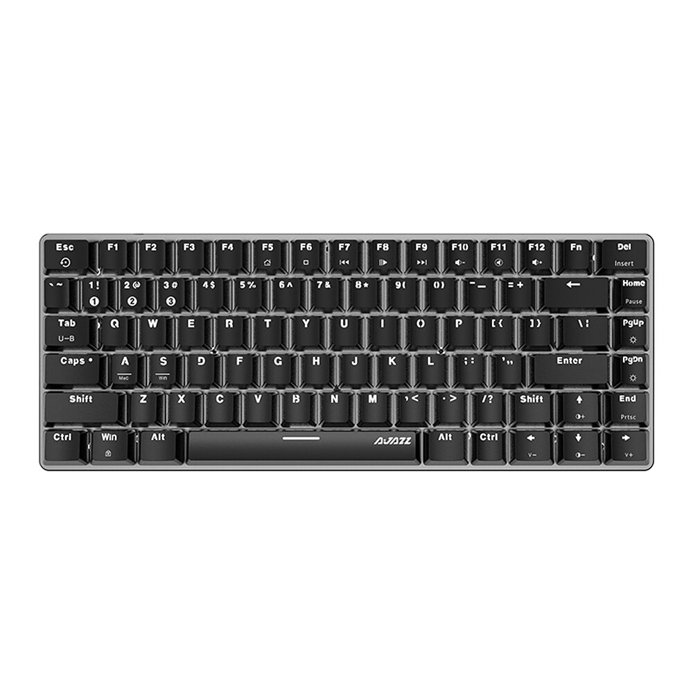 Ajazz AK33 82 Keys BT&USB Wired Dual-mode Mechanical Keyboard Monochromatic Backlight Gaming Office Keyboard pc Wired Keyboard: Black / Blue Switch