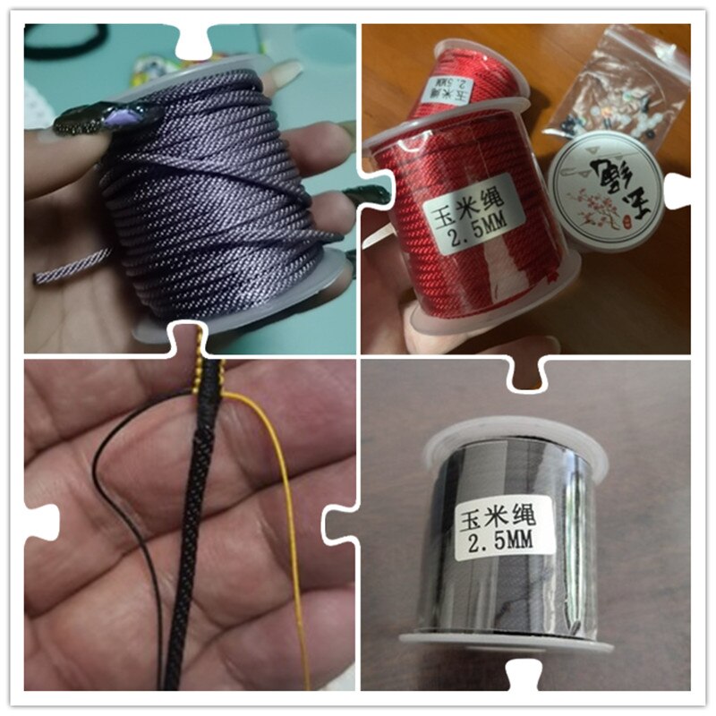 Cuerda de maíz de de 2,5mm, hilo tejido a mano para collar, pulsera, línea de joyería, bricolaje