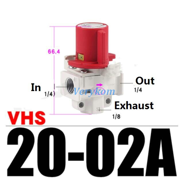 Pneumatic Residual Pressure Relief Valve VHS20-02A VHS30-03A VHS40-04A SMC Type 3 Way VHS Manual Pressure Release 1/4&quot; bsp 3/8&quot;: VHS20-02A