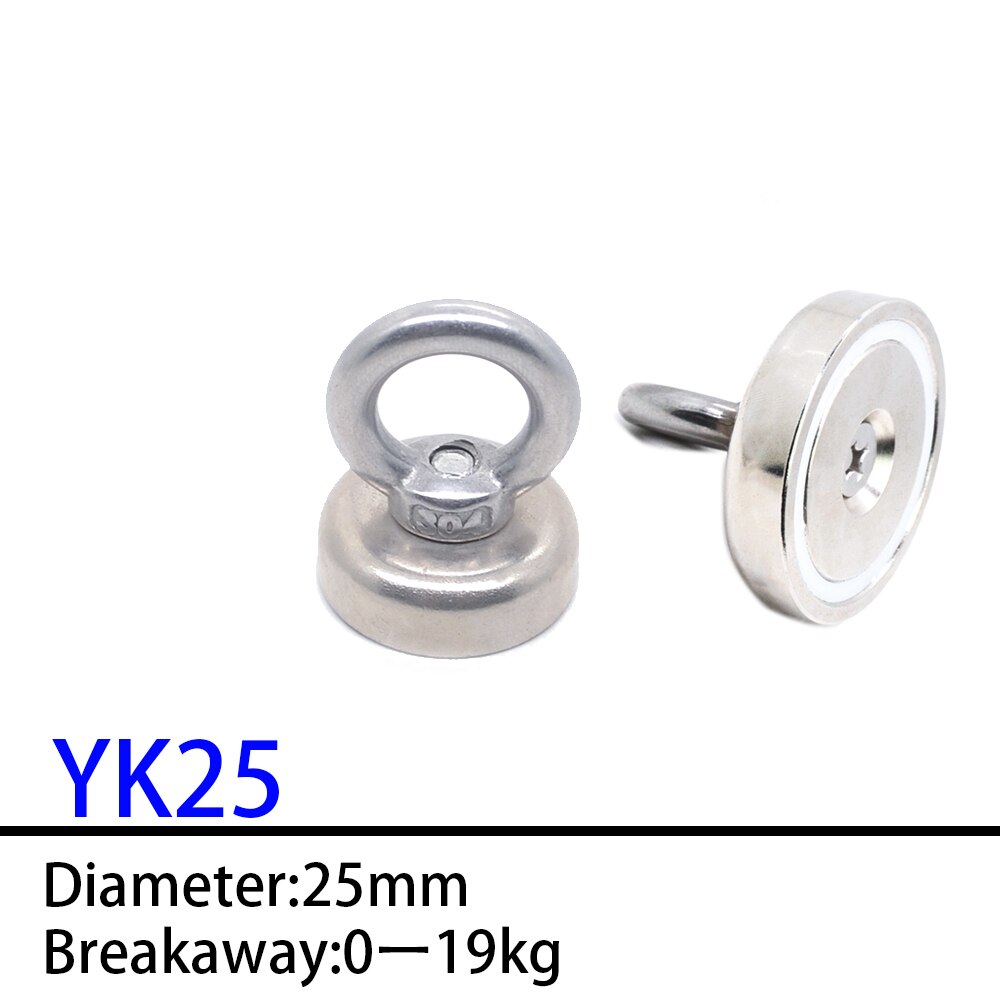 Starke Magnet Topf Angeln Magnet Tiefe Meer Salvage Magnetische Haken Permanent Neodym NdFeB Magnetischen Angeln Werkzeug mit Seil: YKD25