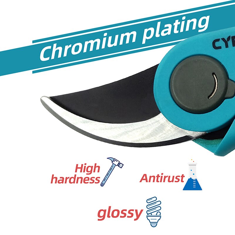 Shears Pruner Carbon Steel Cutter Secateurs Pruning Scissors Bypass Sharpener Clippers Garden Tool Solid Snip Floral