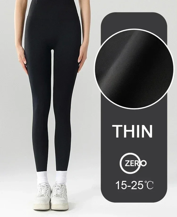 Autumn Winter High Waist Shark Leggings Women's Seamless Fleece Warm Leggings Slim Thin Casual Sports Fitness Leggings: S / SKY BLUE