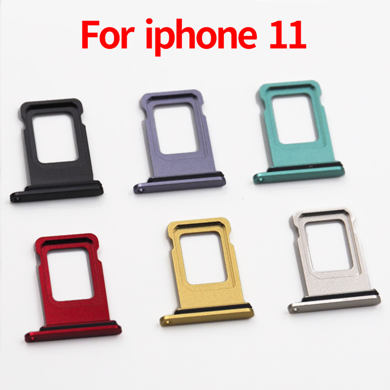 30 unids/lote de anillo único/Dual Original para iPhone 11, soporte para tarjeta SIM, bandeja de ranura, adaptador de contenedor de repuesto, resistente al agua