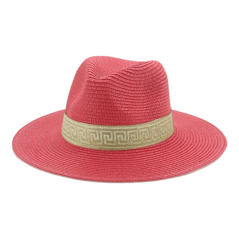 Cappelli per donna cappello a secchiello cappello estivo da donna cappello da sole solido cappelli di paglia fascia cappelli da spiaggia Casual per uomo cappello estivo Sombreros De Mujer: red