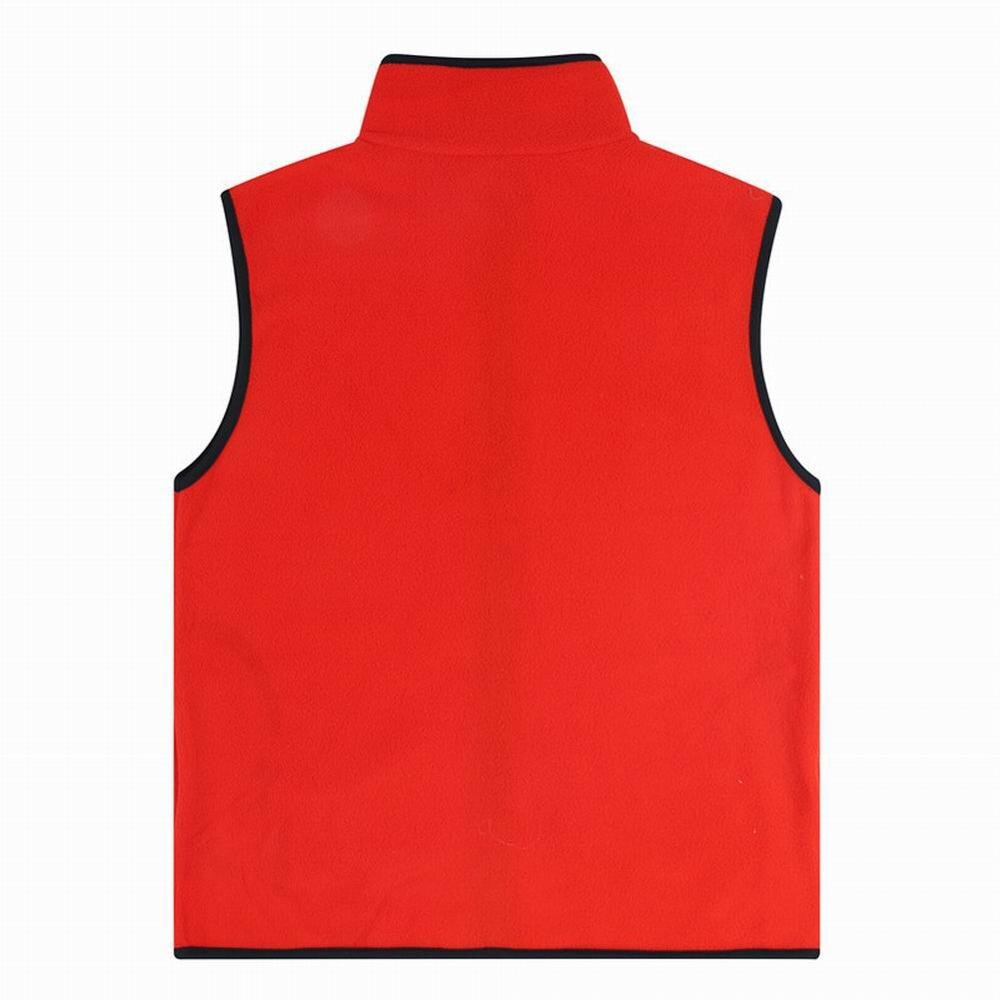 Winter Full-Zip Fleece Vest Warm Stand Kraag Lente Zachte Effen Kleur Vest Met Zakken