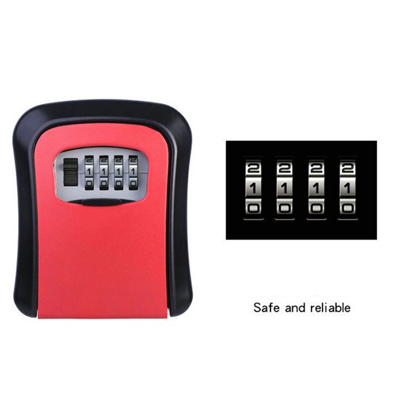 Durable Zinc Alloy Wall Mount Key Door Lock Storage Secret Security Box with 4 Password seguridad kluis Safety Accessories