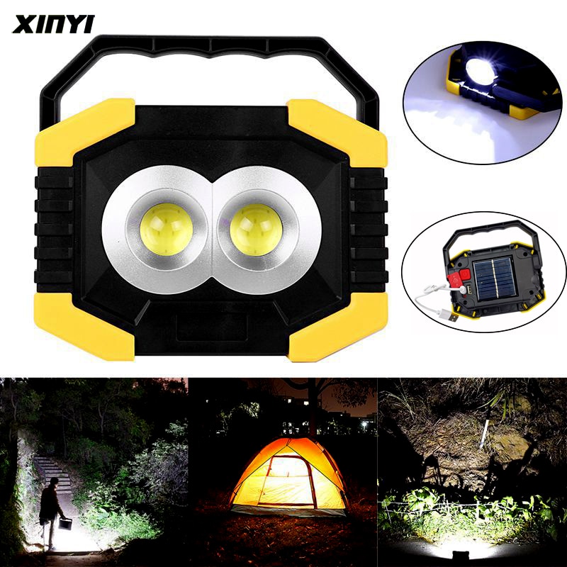 100W Led Work Light 180 Degrees Adjustable Lanterns Built-in Battery Spotlight Rechargeable Solar energy Lamp Outdoor Camping