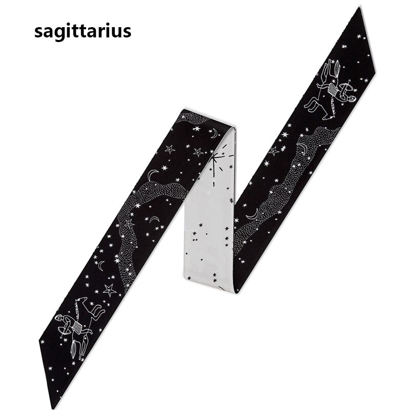 zwölf Konstellation Köper seide kleine Band gebunden tasche griff Band haarband schal Griff Tasche Band Lange Schals: 2