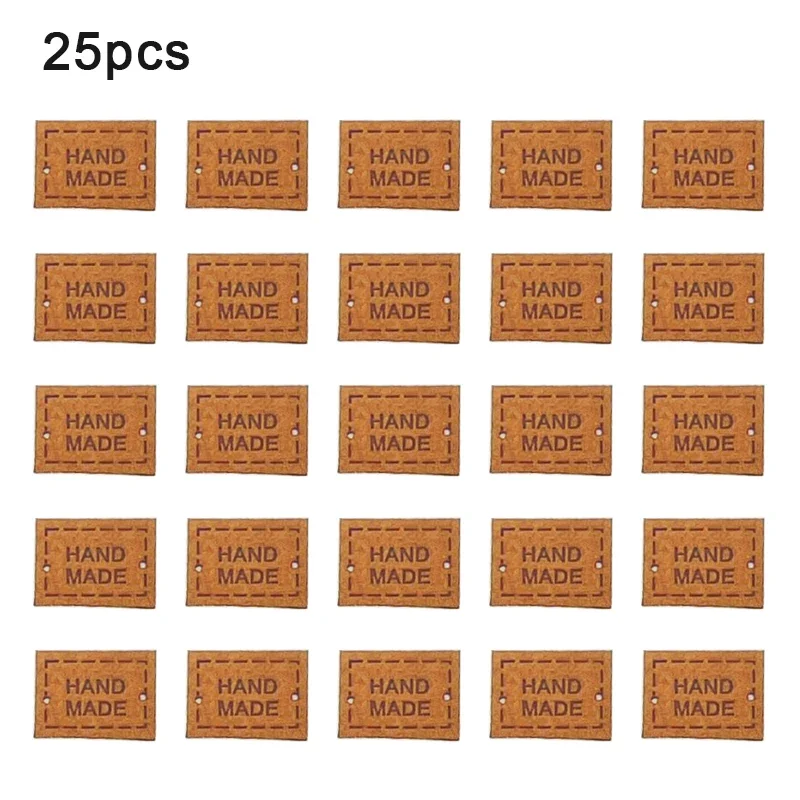 25/50pcs PU Leather Labels Tags Small Handmade Labels DIY Clothes Hats Bags Hand Made Label Sewing Tags Sewing Accessories Tools: Antique Zinc