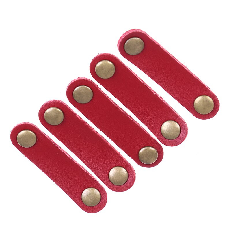 5Pcs headphone earphone earbud cable cord wrap winder organizer holder: Red