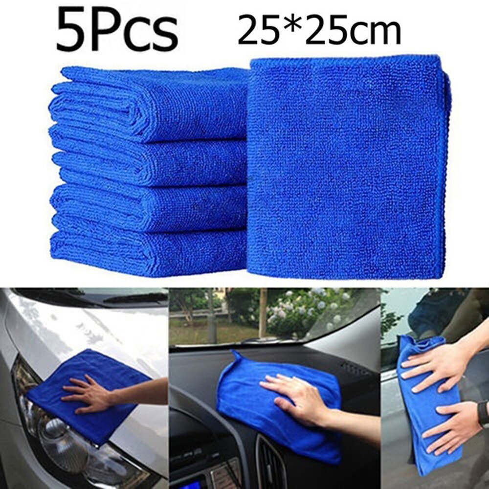 5 stk mikrofiber rengøring auto blød klud vaskeklud håndklæde  er 25*25cm bil hjemme rengøring mikro fiber håndklæder biltilbehør