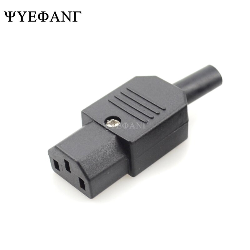 IEC Gerade Kabel Stecker Stecker C13 C14 10A 250V Schwarz weibliche und männliche Stecker Kabelmontage Energie Stecker 3 Stift AC Buchse
