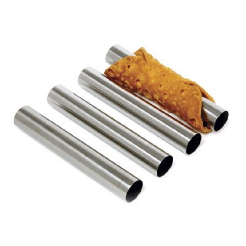 Alluminum Cannoli Forms, 4 Tubes/Packs Cannolo Straight tube does not stick/anode Croissant Danish Bread14.5cm X2.5cm