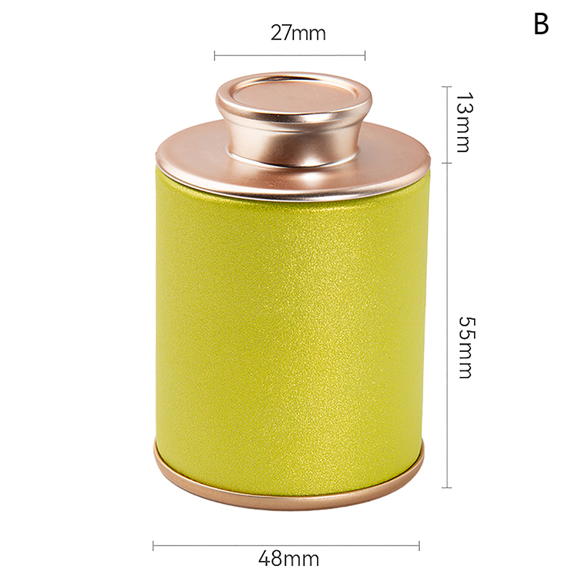 Mini lata de té vacía para el hogar, tarro sellado de té verde y negro, caja de embalaje de té pequeña de viaje portátil, lata de almacenamiento de papel: Verde claro