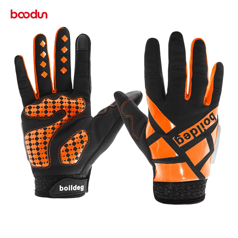 BOODUN Bike Gloves Spring Autumn Winter Windproof Warm Full Finger Men Women Blue Pink Green Anti-skid Warm Gloves