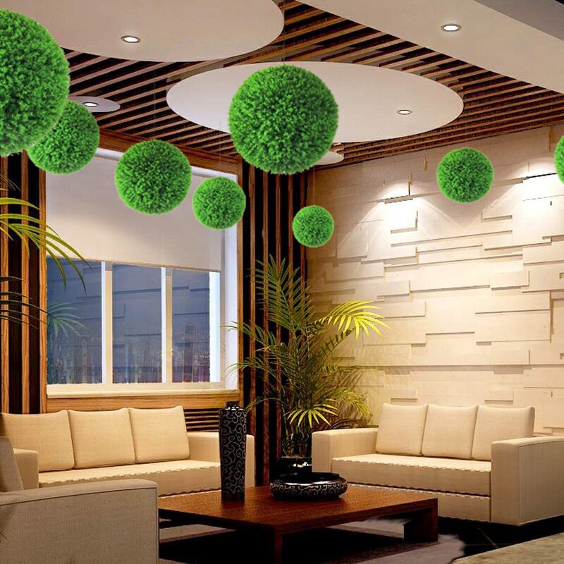 Artificial Hanging Plants Leaf Ball Plastic Leaves Faux Product Artificial Plants Living Room Mall Green Decoration
