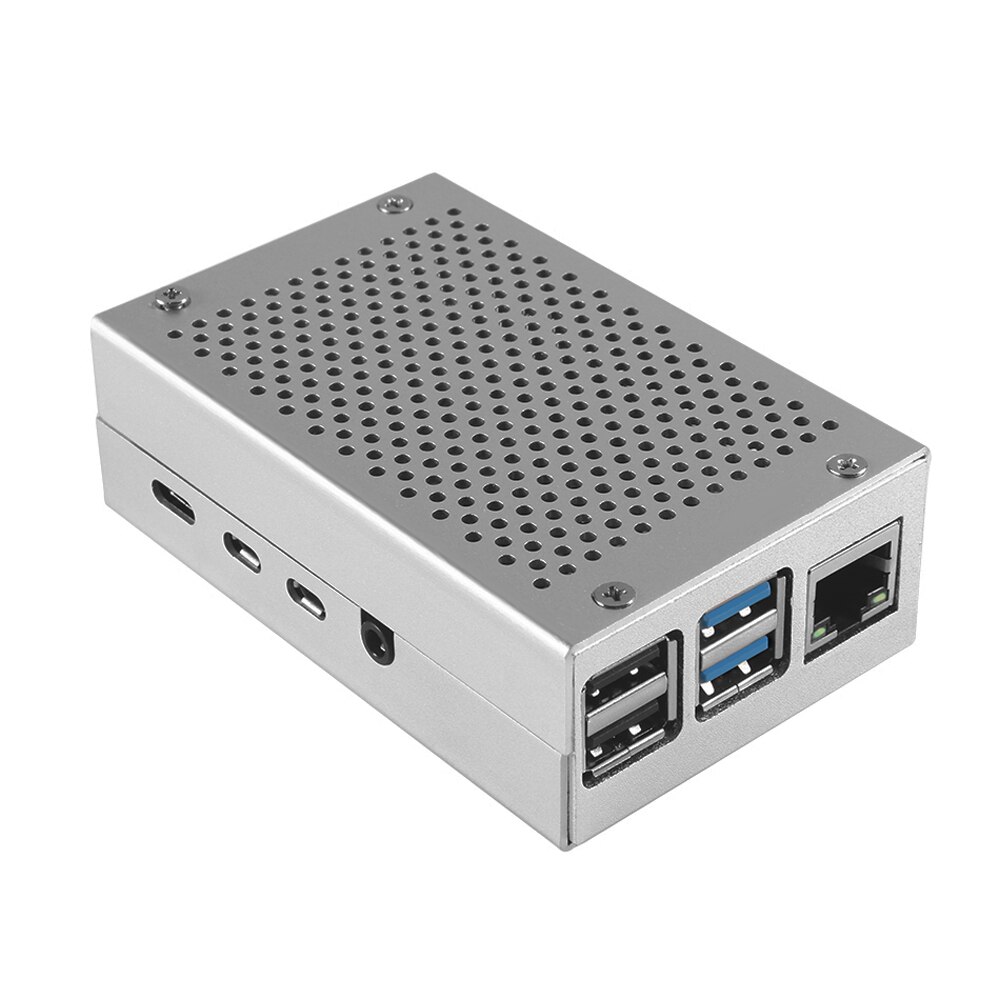 Raspberry Pi 4 Aluminum Case Raspberry Pi 4B Box Enclosure 3A Power Supply Charger Heat Sink Radiator for Raspberry Pi 4 Model B