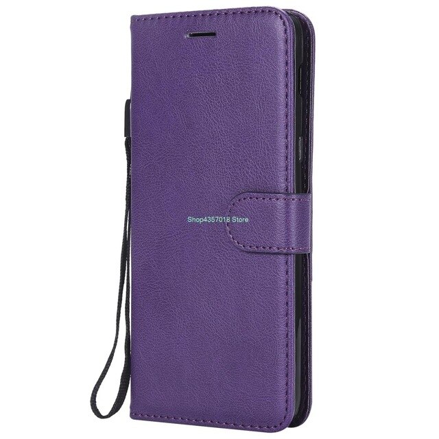 Leather Flip Cases for Huawei Y6 Pro SLA-L22 SLA-L02 Phone Cover Book House for Huawei Y6Pro SLA L22 L02 Full housings: Purple