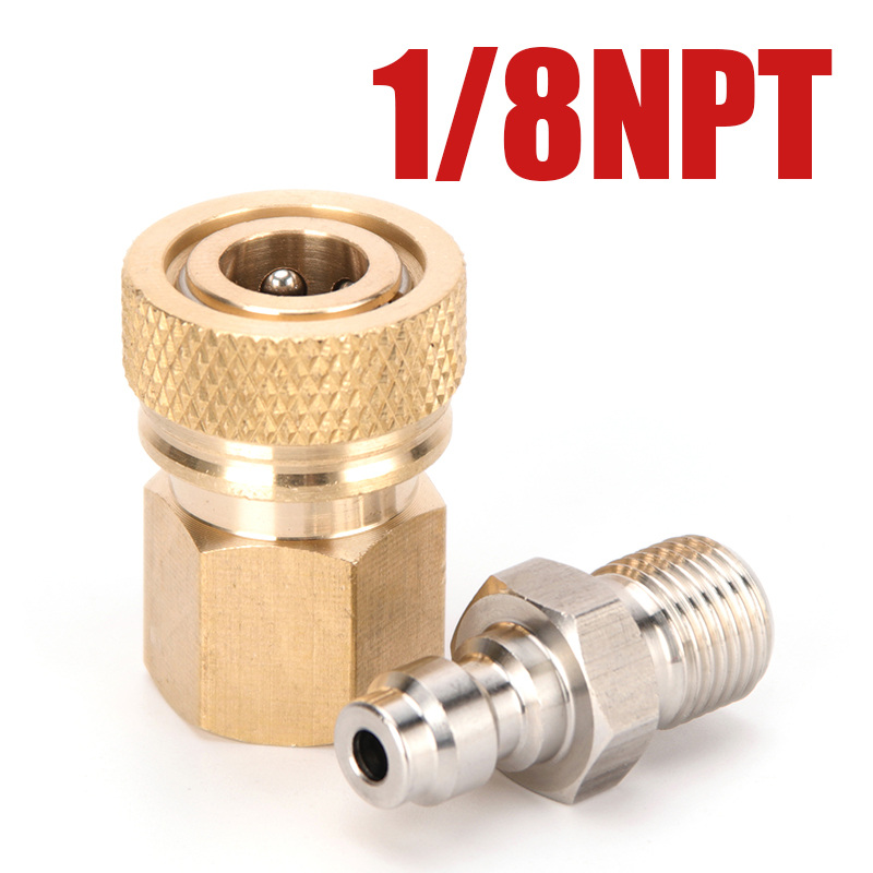 1/8BSPP Stekker Connector 8mm M10x1 1/8NPT Vrouwelijke Snelkoppeling Koppeling Fittings Socket 2 stks/set: Licht Geel