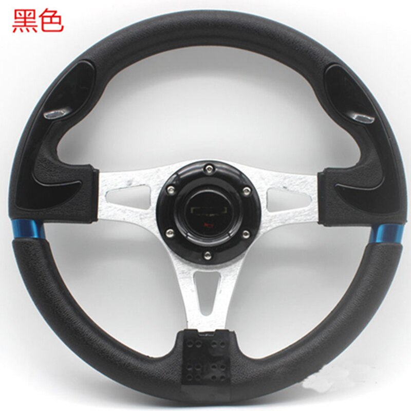 universal PVC Leather Steering Wheel 320mm 13inch racing steering wheel Aluminum for Drift Sport Steering Wheels and horn: Black