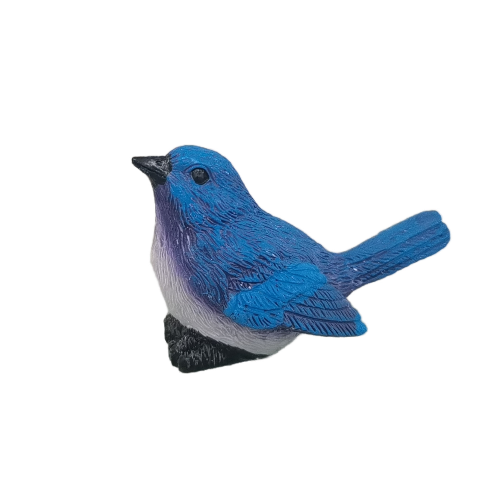 Simulation bird,bird's nest Resin Craft Ornament,cute animal diy sculpture tree decor,gardening bonsai decoration: L / Blue