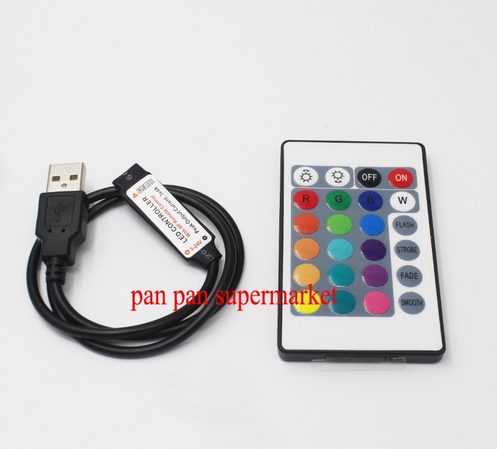 Mando a distancia USB de 3/17/24/44 teclas para tira de luces LED RGB de 5V-24V, 5050