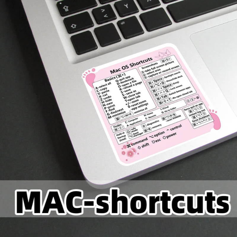 Keyboard Shortcut Stickers for Word Excel Windows/MAC/OS Letter Graphic Laptop Protective Sticker