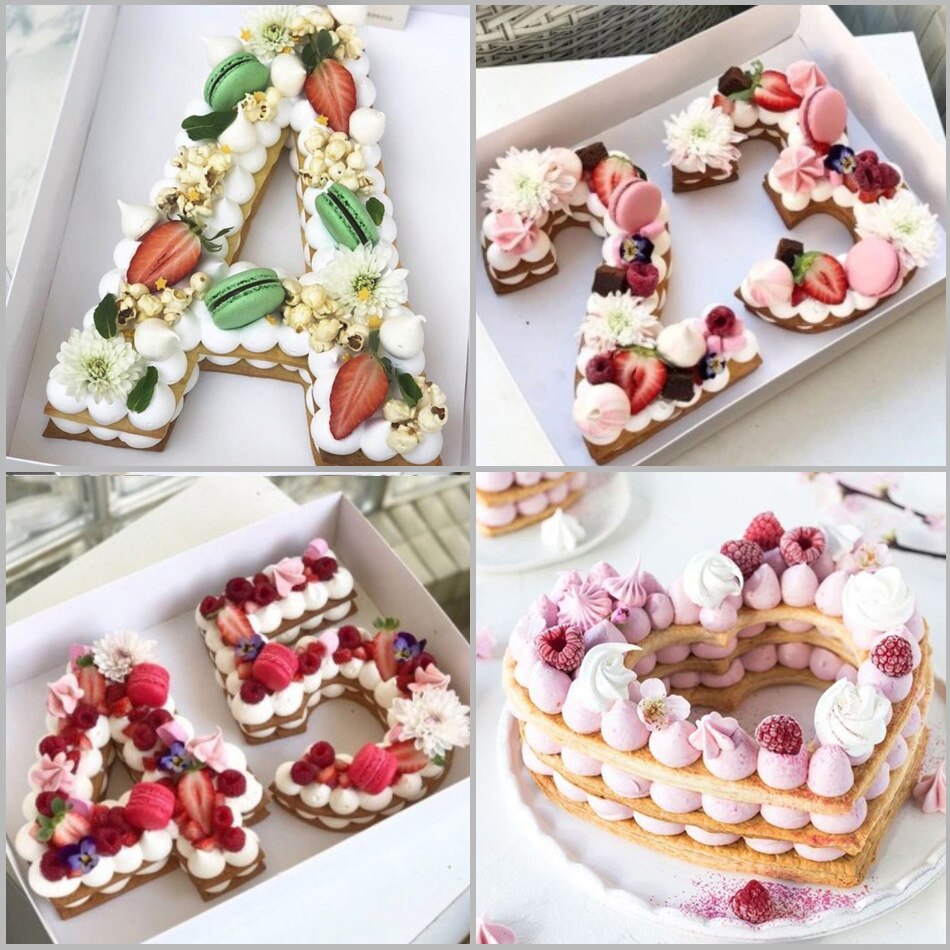 Number Cake Mold Cake Decorating Tools Confeitaria Maker Birthday Cake Bakeware Pastry Tools 10/12/14/16inch Letter LOVE