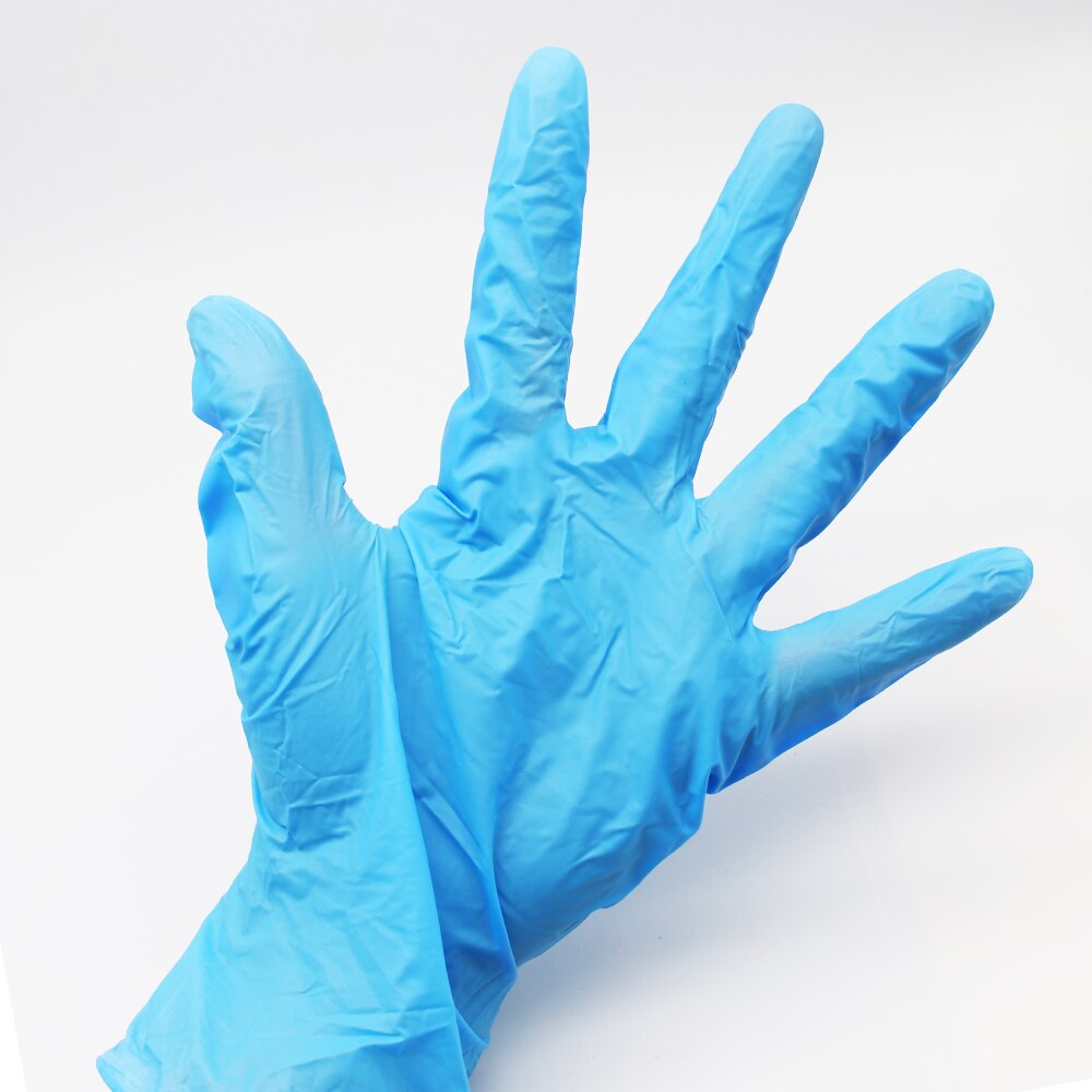 Intco nitrile gloves disposable synthetic gloves vinyl and nitrile blend blue gloves 100pcs en455 en374 avaliable