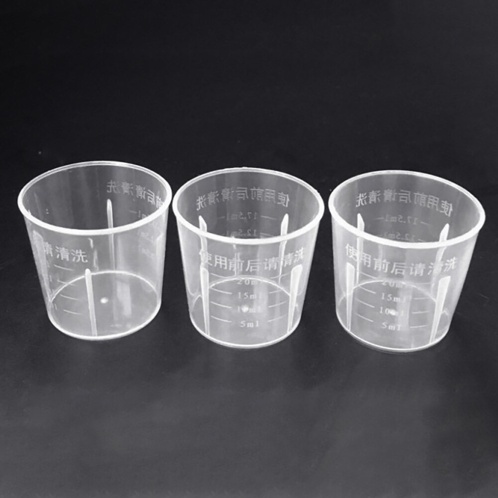 10Pcs Kitchen 20ml Portable Clear Plastic Graduated Measuring Cup Container
