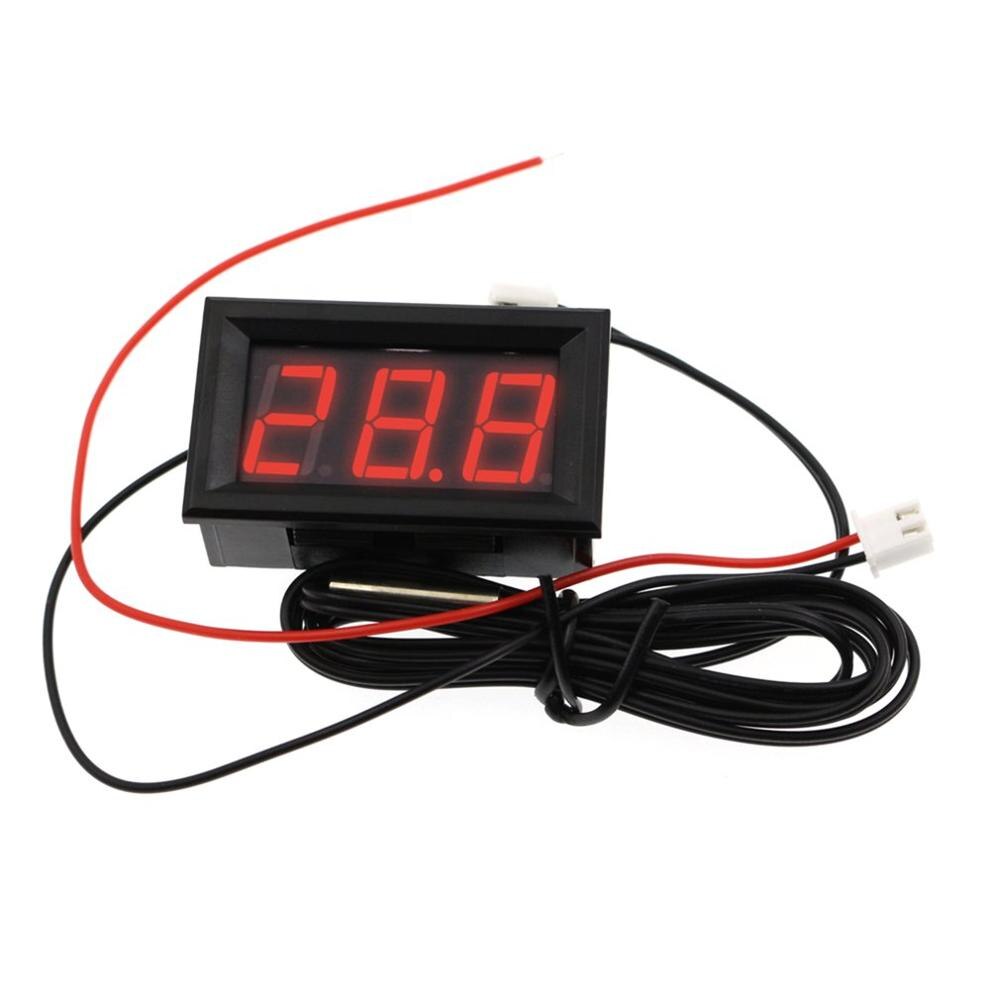 12V LED Anzeige Digital Temperatur Meter -50 °C ~ + 110 °C Auto Thermom: rot
