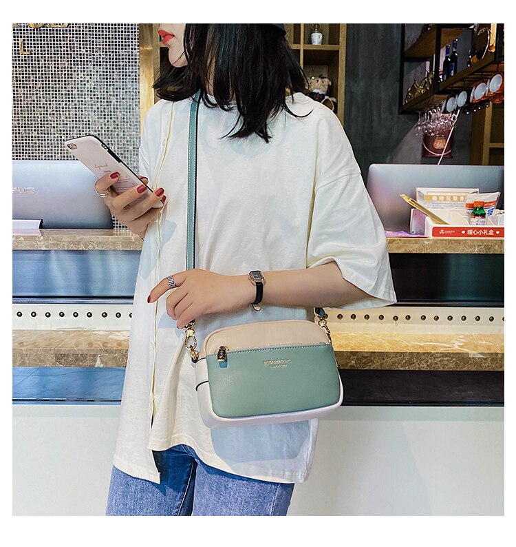Beibaobao Brand Women Messenger Bags Luxury Pu Leather Sling Crossbody Bags For Women Shoulder Bag Girls Shoulder Bag Lady: Green
