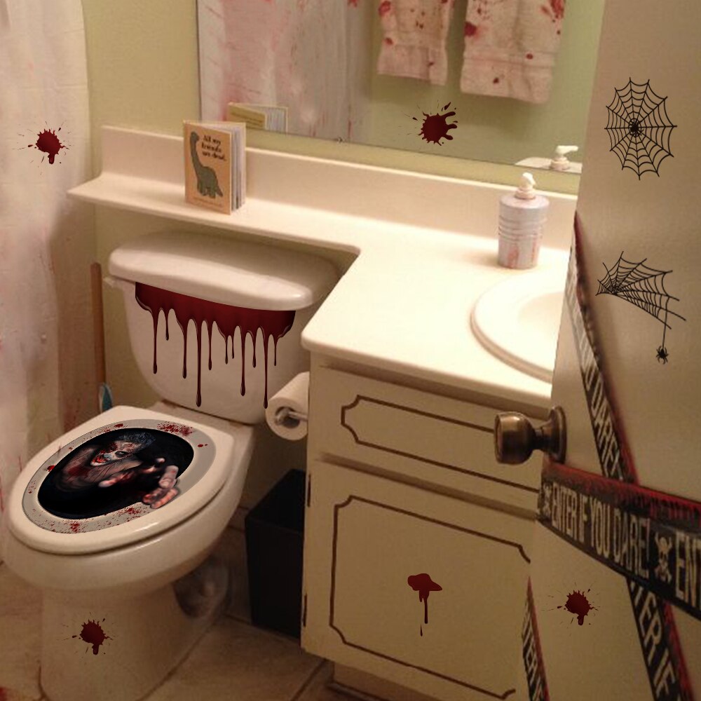 Vacclo Halloween Decoratie Toiletbril/Sticker/Decal 3D Muur Stikcers Op De Muur Woondecoratie Wc Stickers