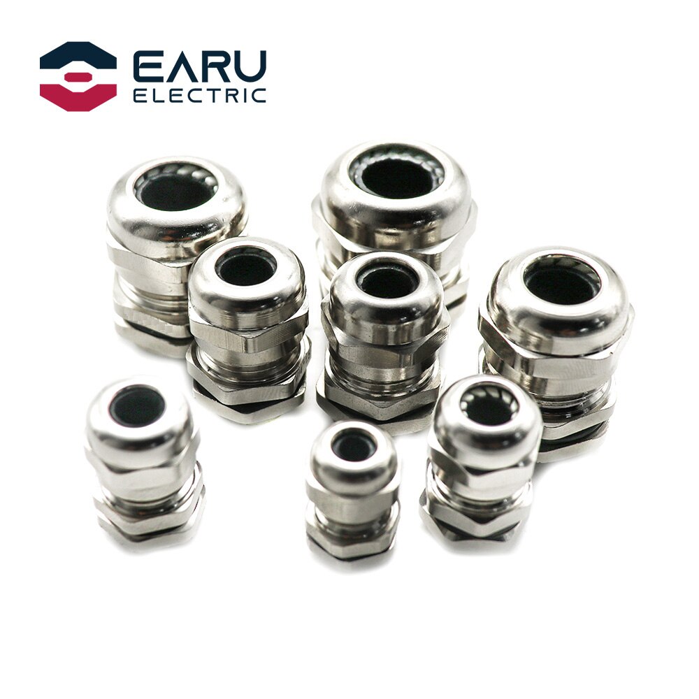 1PCS PG Series Metal Waterproof Joint Fixed Sealing Cable IP68 Cable Connector Brass Nickel Plated Gland Connector