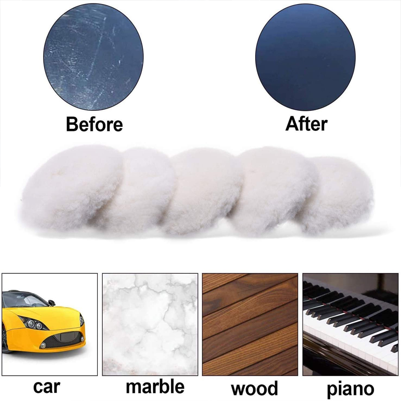Disco de pulido de lana para coche, herramientas de pulido y encerado para coche, 75mm/125mm/150mm, almohadillas pulidoras para el cuidado de la pintura del coche, accesorios de belleza para automóvil