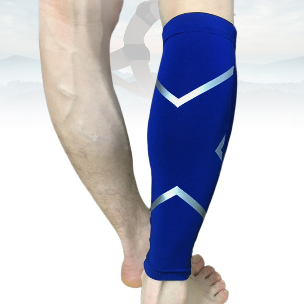 Kalf Been Mouwen Been Protector Knie Ondersteuning Voor Running Wandelen Outdoor Sport Activiteiten-Size (Blauw)