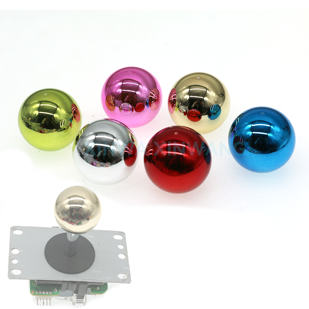 1pc x 35mm förkromad kultopp med mutter för joystick sanwa arkadkommando retro spelmaskin snk neo geo diy flipperspeldelar