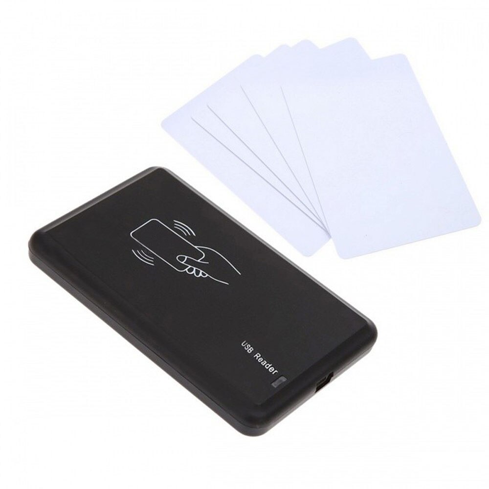 USB Port 125Khz RFID Card Reader EM4100 TK4100 USB Proximity Sensor Smart Card Reader no driver for Access Control System: Reader 5 card