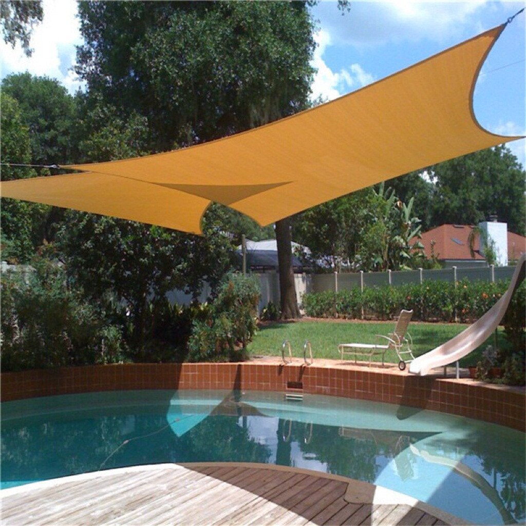 Waterproof Sun Shade Rectangle Square Duty Shade Sail Cloth Hanger Garden Terrace Canopy Swimming Sun Shade Camping Hiking